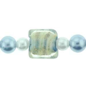   Lampwork Glass Beads Blue,Gold,White   7 Strand   9~15mm Jewelry