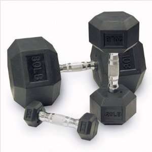  Body Solid Rubber Coated Hex Dumbbells SDRS Weight 5   50 
