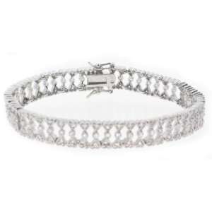  Sterling Silver Zirconia Bow Shape Bracelet Jewelry