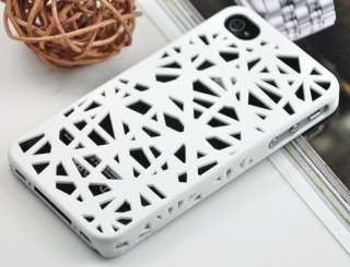 White Carving Birds Nest Pattern Hard Case Cover Skin for iPhone 4S 4G 