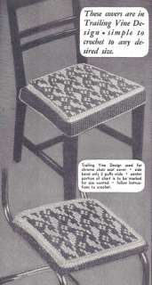 Vintage Crochet PATTERN Chair Seat Slip Cover Needlewor  
