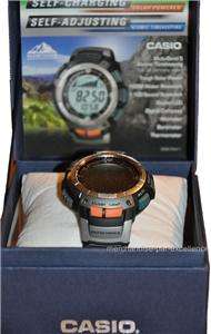 New CASIO Pathfinder Atomic Solar Compass Black Mens PAG80 1V Watch 