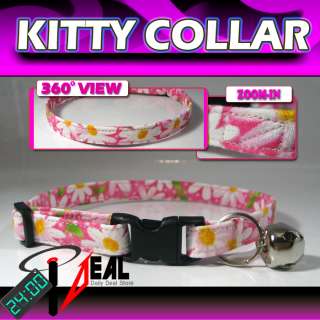 Breakaway SAFETY CAT Collar * Packed Daisy with Pink *  