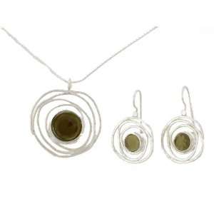  Silver Jewelry, 925 Sterling Silver Matching Necklace + Earring SET 