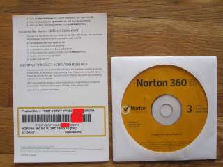   360 Version 5.0 3 PCs 1 Year Retail Actual CD 5 v5 037648300421  