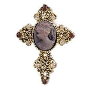   Vintage Golden Celtic Cross Cameo Brooches And Pins Pugster Jewelry