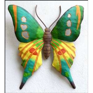  Butterfly   Hand Painted Metal Art Outdoor Decor   19 x 