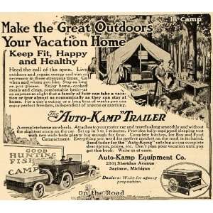  1918 Ad Auto Kamp Trailer Camping Equipment Family Fun 