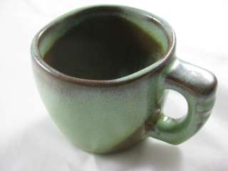 Vintage Frankoma Pottery Prairie Green Plainsman Coffee Cup Mug  