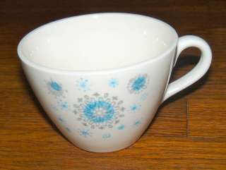   Vintage Ice Blue ROYAL CHINA Tea Coffee Cups Mugs Blue Starburst