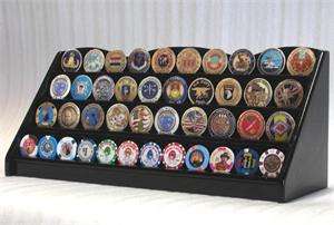40 Challenge Coin Cabinet Display Case Holder Rack   Table Top