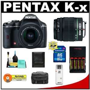Pentax K x Digital SLR Camera (Black) with 18 55mm Zoom & 50 200mm 