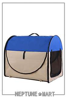   』27Soft Pet Carrier Crate Folding Portable with Mat in Blue PC01 L