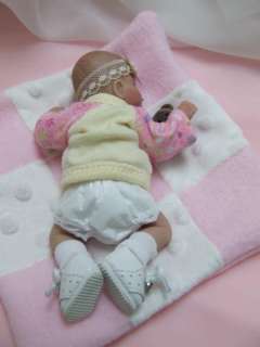 OOAK Sculpted Baby Girl Polymer Clay Art Doll Collectible Pooh 