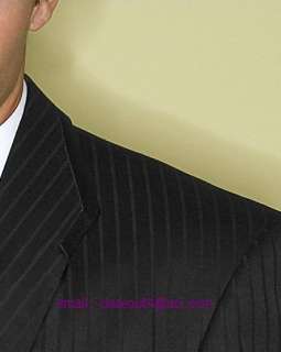 Black Pinstripe New Seven Unlimited TUXEDO Coat/Pant FREE Tux Vest and 