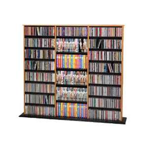  CD / DVD / VHS 960 Multimedia Floor Storage Rack in Oak 