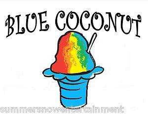 BLUE COCONUT SYRUP MIX Snow CONE/SHAVED ICE Flavor GALLON  