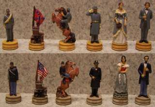 Chess Set Pieces American Civil War Lincoln & Davis NIB  