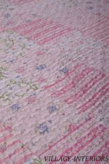 ROSE BLOSSOM CHIC SHABBY PINK PATCHWORK TWIN QUILT SET  