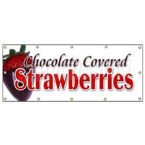    CHOCOLATE COVERED STRAWBERRIES BANNER SIGN candy dipped strawberry