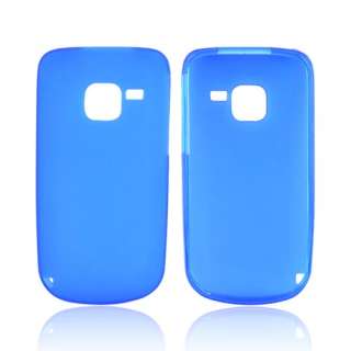 Blue TPU Flex Crystal Silicone Skin Case Cover For Nokia C3  