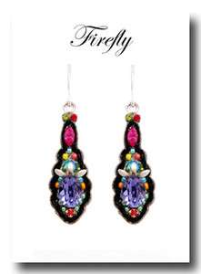 Firefly Crystal Mosaic Drop Earrings   Multicolor  