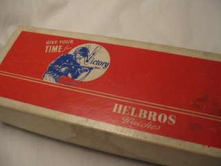 MINTY WWII HELBROS MEPA CHRONOGRAPH W WOOD VICTORY BOX  