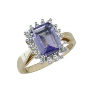   Candiace   size 12.00 14K Gold Iolite & Diamond Cluster Ring Jewelry