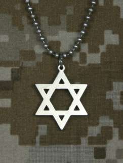 GI JEWELRY, U.S. Military JUDAICA STAR OF DAVID Necklace  