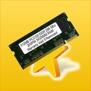 512 MB DDR PC2100 SODIMM 512MB PC 2100 LAPTOP MEMORY #1  
