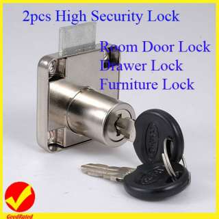 2pcs High Security Desk Cabinet Drawer Room Door Lock Come With 2 Keys 