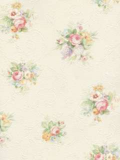 Shabby Chic Floral Rose Wallpaper 11 Yd Double Roll NIP  