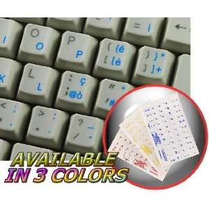 ITALIAN KEYBOARD STICKERS WITH BLUE LETTERING ON TRANSPARENT 