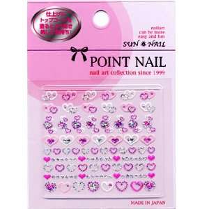  POINT NAIL   SILVER/LIGHT PINK/WHITE HEARTS Beauty