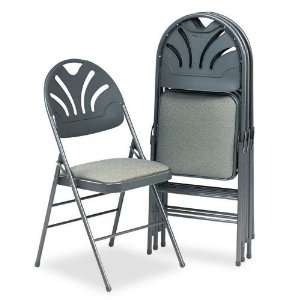 SAMSONITE COSCO  Fabric Padded Seat/Molded Back Folding Chair, Gray 