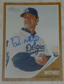 Don Mattingly auto signed card Los Angeles Dodgers 2011 Topps Heritage 