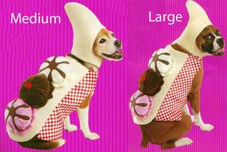 Sweet Banana Split Ice Cream Sundae Dog Costume M/L  