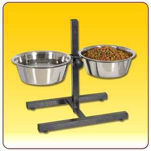 Elevated Dog Food Bowl   Adjustable Puppy Feeder Dish   Adjusts 3.5 