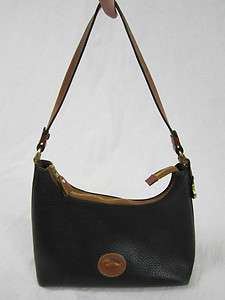 Dooney & Bourke All Weather Leather Black Zipper Handbag Purse Sachel 