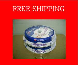 10pk x 2 20 Disks) Verbatim DVD+R DL 8X Dual Layer 8.5GB  