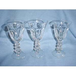  Set of 3 Crystal Stem Goblets 