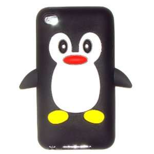 APPLE IPOD TOUCH 4 4G 4TH GENERATION SILICON BLACK PENGUIN CASE COVER 