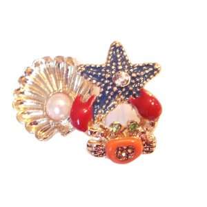  Sea World Crab Starfish Cute Ring Jewelry