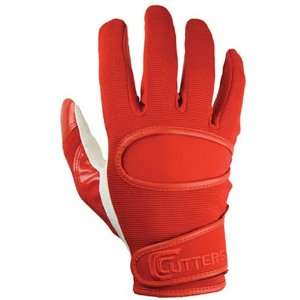  Cutters C Tack Solid Color Football Receiver Gloves   Red 