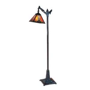 Dale Tiffany TF100073 Amber Monarch Floor Lamp, Mica Bronze and Art 