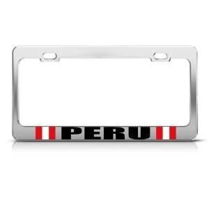  Peru Flag Peruvian Country Metal license plate frame Tag 