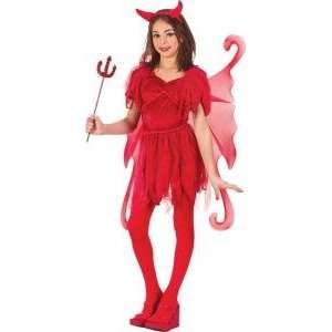  Devil Fairy Girls Red Sparkle Halloween Costume Size 