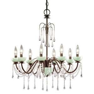  Laura Ashley HAME0866 Aimee 8 Light Chandelier, Mint Green 