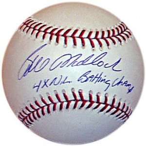 Bill Madlock Autographed Baseball with 4x NL Batting Champ Inscription