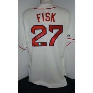 Carlton Fisk Autographed Uniform   Majestic   Autographed MLB Jerseys